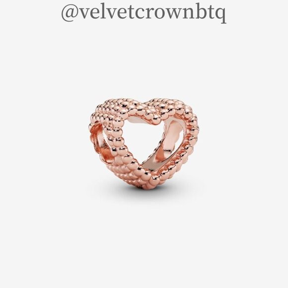 Pandora Beaded Open Heart Charm|Pendant - Picture 1 of 2